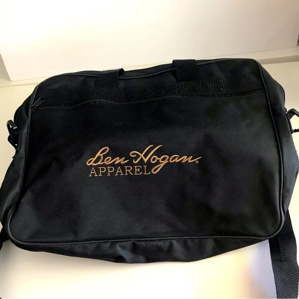BEN HOGAN APPAREL Black With Gold Embroidered Letters Laptop Bag